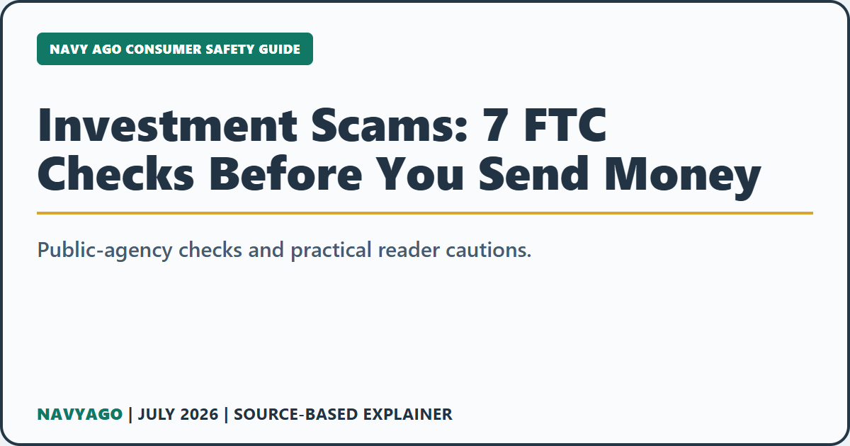 Investment Scams: 7 FTC Checks Before You Send Money
