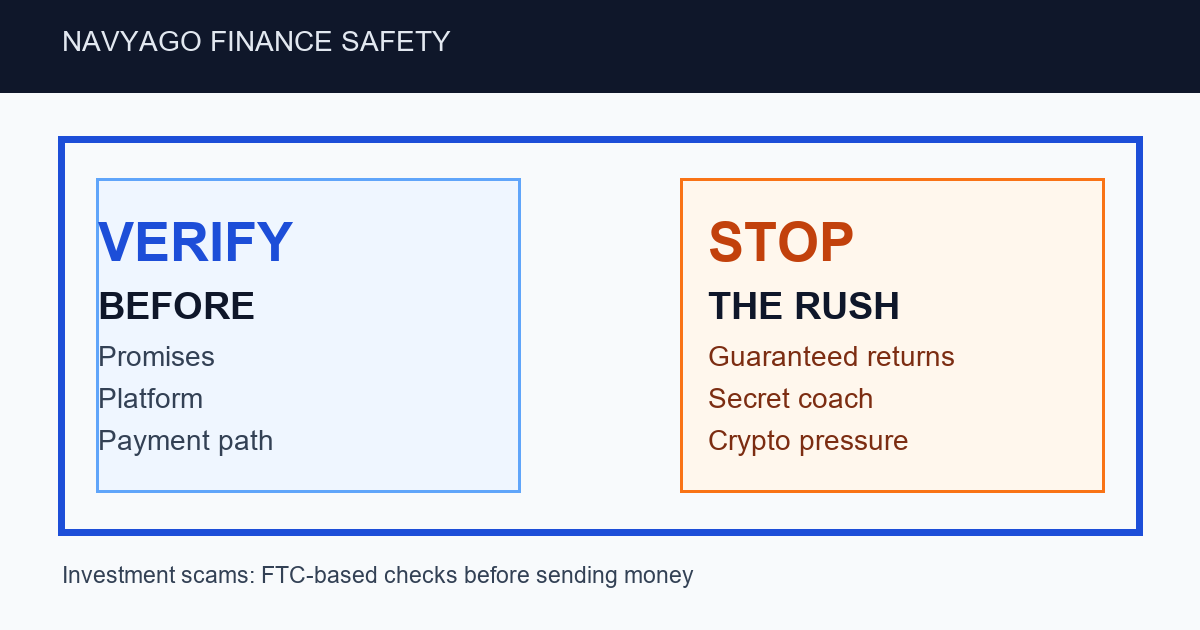 Investment scams FTC checklist before sending money