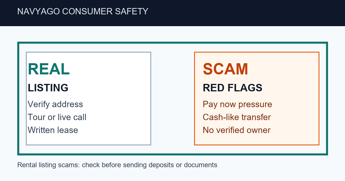 Rental listing scams red flag checklist for renters before paying a deposit