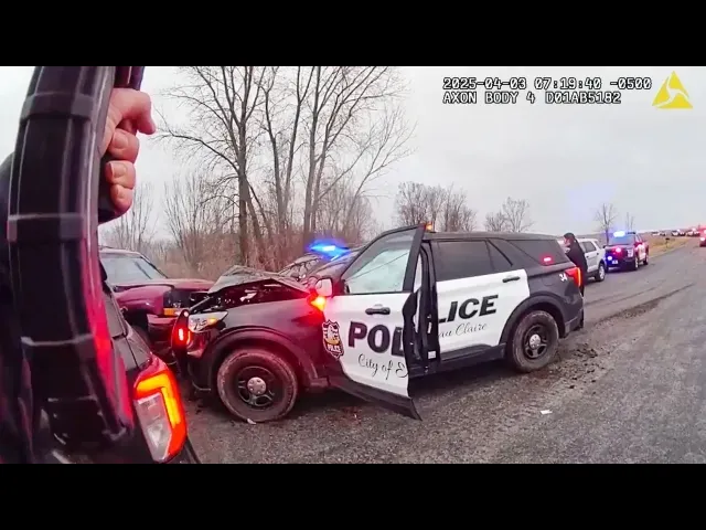 police chase patrol cars wrecked