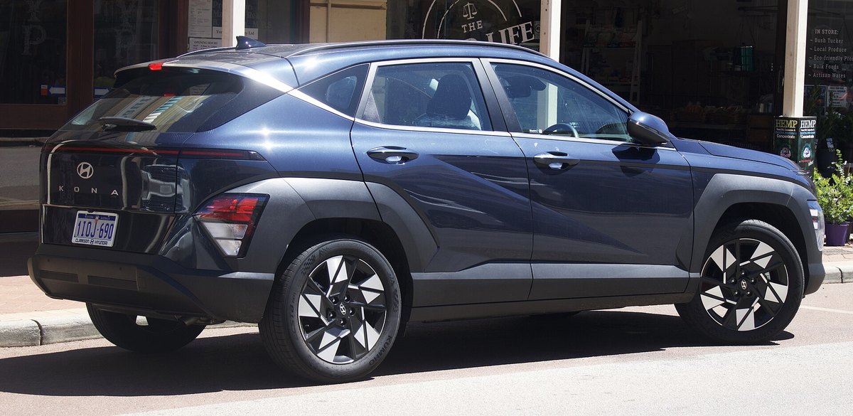 Hyundai Kona rear view, owners check recall status by VIN